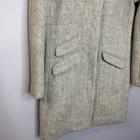 J Crew Cocoon Coat Italian Stadium Cloth Wool Blend Nello Gori Grey Classic 00 - Picture 10 of 12